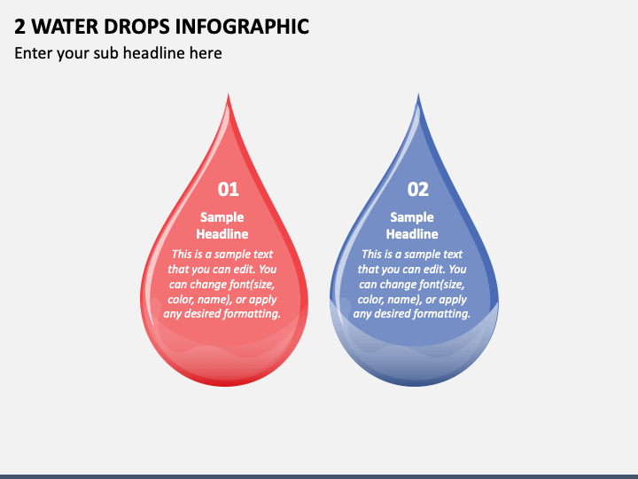 2 Water Drops Infographic PPT Slide 1