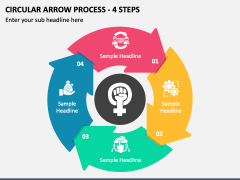 Circular Arrow Process - 4 Steps PPT Slide 1