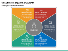 6 Segments Square Diagram PPT Slide 2