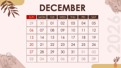 2026 Calendar - Aesthetic Style PPT Slide 13