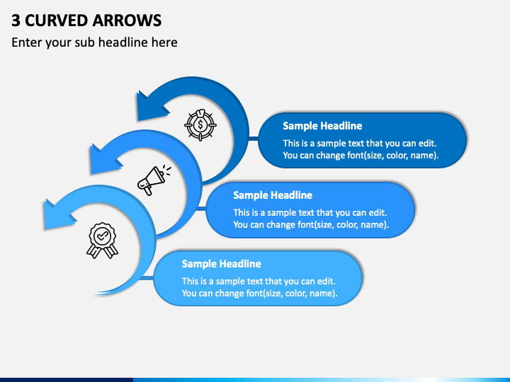 3 Curved Arrows PPT Cover Slide 1