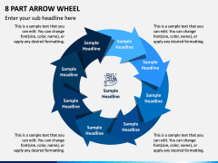 8 Part Arrow Wheel PPT Slide 1