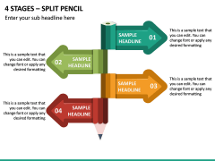 4 Stages - Split Pencil PPT Slide 2