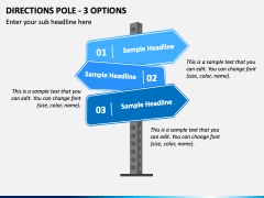 Directions Pole - 3 Options PPT Slide 2