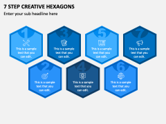 7 Step Creative Hexagons PPT Slide 2