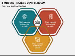 3 Modern Hexagon Venn Diagram PPT Slide 1
