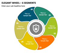 Elegant Wheel - 6 Segments PPT Slide 2