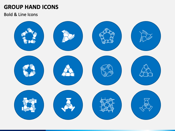 Group Hand Icons PPT Slide 1