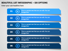 Beautiful List Infographic - 6 Options PPT Slide 1