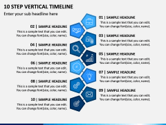 10 Step Vertical Timeline PPT Slide 1