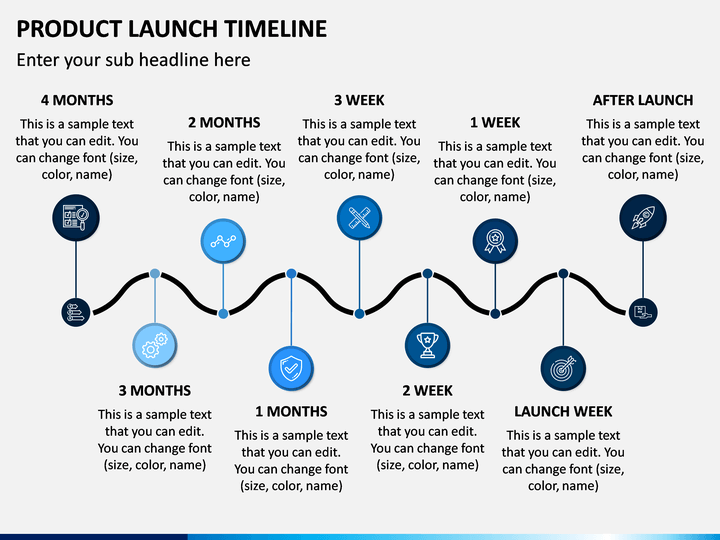 Product Launch Timeline PowerPoint Template SketchBubble