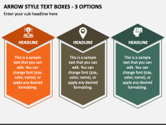 Arrow Style Text Boxes - 3 Options PPT Slide 1