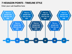 7 Hexagon Points - Timeline Style PPT Slide 2