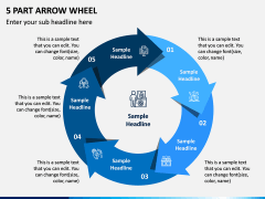 5 Part Arrow Wheel PPT Slide 1