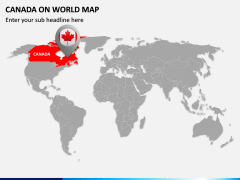 Canada on World Map PPT Slide 1