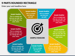 9 Parts Rounded Rectangle PPT Slide 2