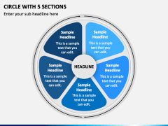 Circle with 5 Sections PPT Slide 2
