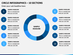 Circle Infographics – 10 Sections PPT Slide 1