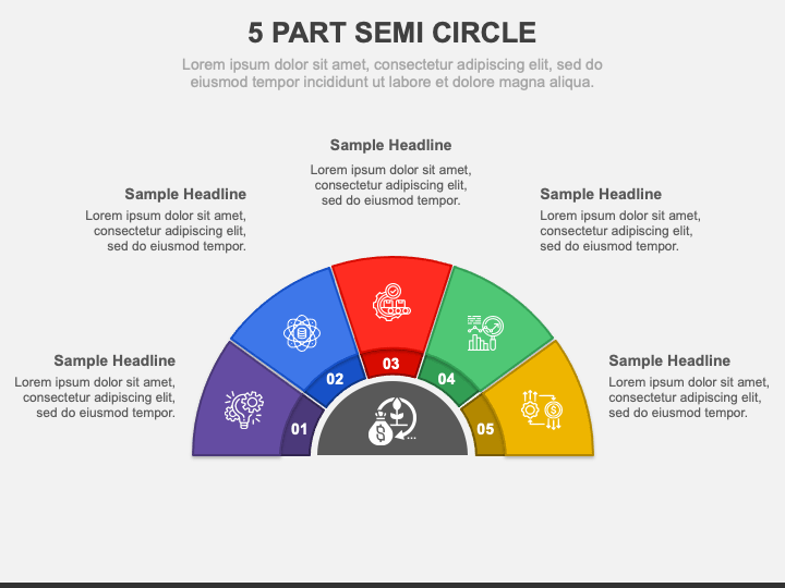 5 Part Semi Circle PPT Slide 1