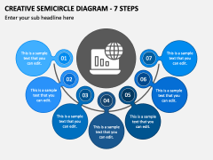 Creative Semicircle Diagram - 7 Steps PPT Slide 2