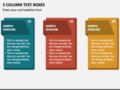 3 Column Text Boxes PPT Slide 1