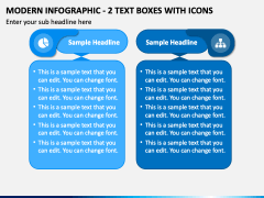 Modern Infographic - 2 Text Boxes with Icons PPT Slide 2