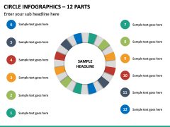 Circle Infographics – 12 Parts PPT Slide 2