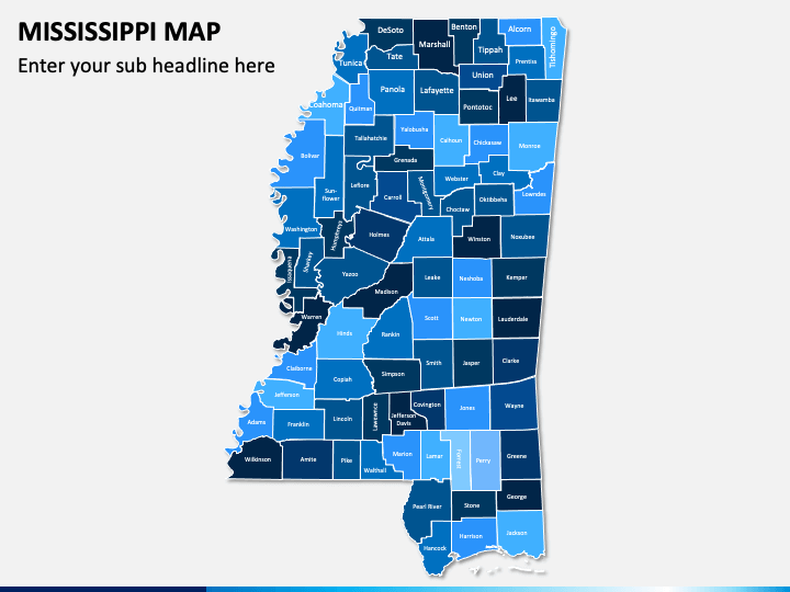 Mississippi Map PPT Slide 1