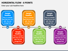 Horizontal Flow - 6 Points PPT Slide 1