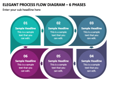 Elegant Process Flow Diagram - 6 Phases PPT Slide 2