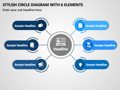 Stylish Circle Diagram with 6 Elements PPT Slide 1