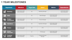 1 Year Milestones PPT Slide 3