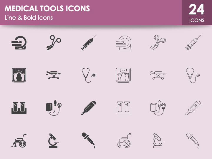 Medical Tools Icons PPT Slide 1