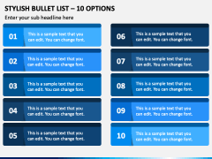 Stylish Bullet List - 10 Options PPT Slide 2