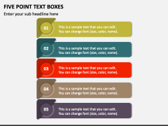 Five Point Text Boxes PPT Slide 1
