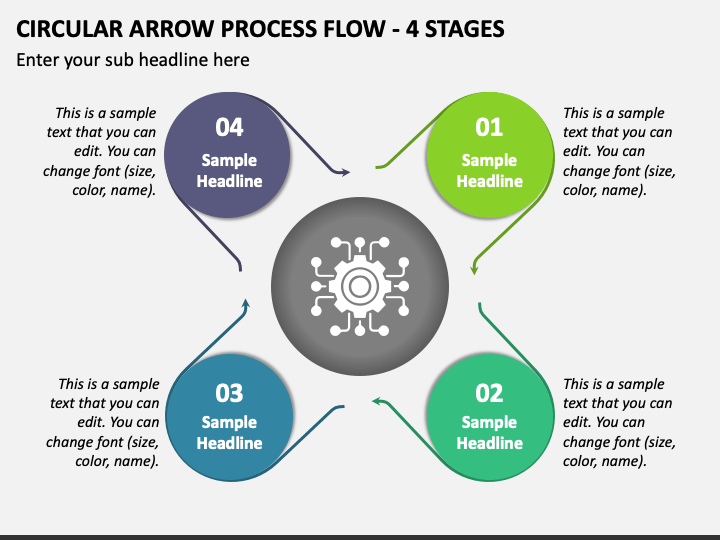 Circular Arrow Process Flow - 4 Stages PPT Slide 1
