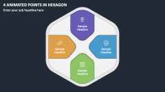 4 Animated Points in Hexagon PPT Slide 1