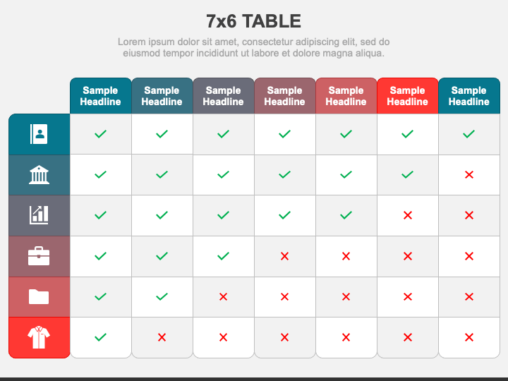 7x6 Table PPT Slide 1