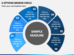 6 Options Broken Circle PPT Slide 2