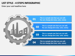 List Style - 4 Steps Infographic PPT Slide 2