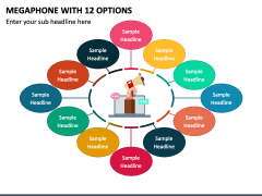 Megaphone with 12 Options PPT Slide 1