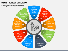 9 Part Wheel Diagram PPT Slide 1