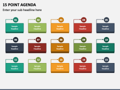 15 Point Agenda PPT Slide 2