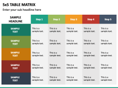 5x5 Table Matrix PPT Slide 2