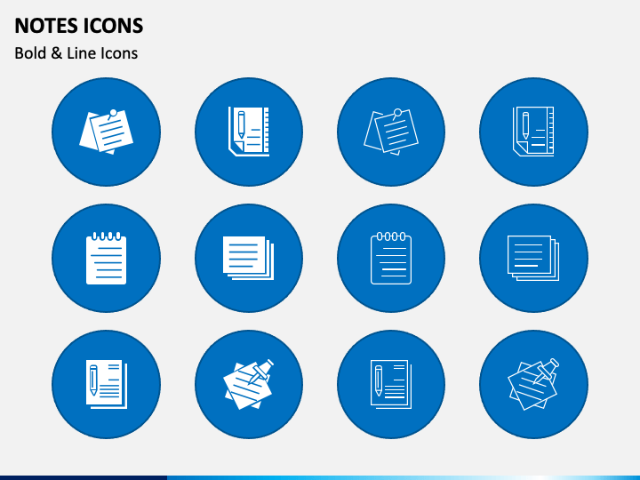 Notes Icons for PowerPoint and Google Slides - PPT Slides