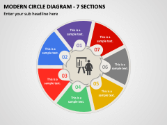 Modern Circle Diagram - 7 Sections PPT Slide 1