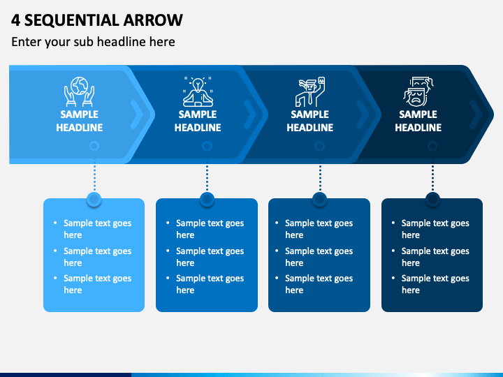 4 Sequential Arrow PPT Slide 1