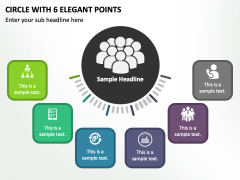 Circle with 6 Elegant Points PPT Slide 2