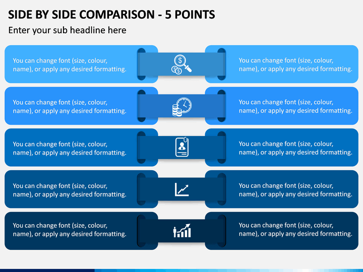 Side By Side Comparison - 5 Points PPT Slide 1