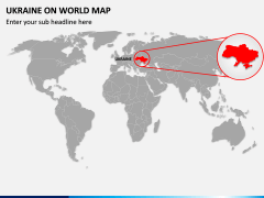 Ukraine on World Map PPT Slide 1